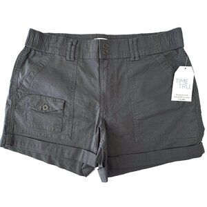 NWT Time and Tru Women's 12 METAL NIGHT Dark Gray Utility Shorts - 4" Inseam